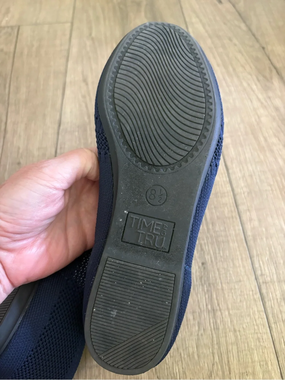 Time and Tru Navy Knit Slip-On Loafers for WOMEN SZ 8 1/2